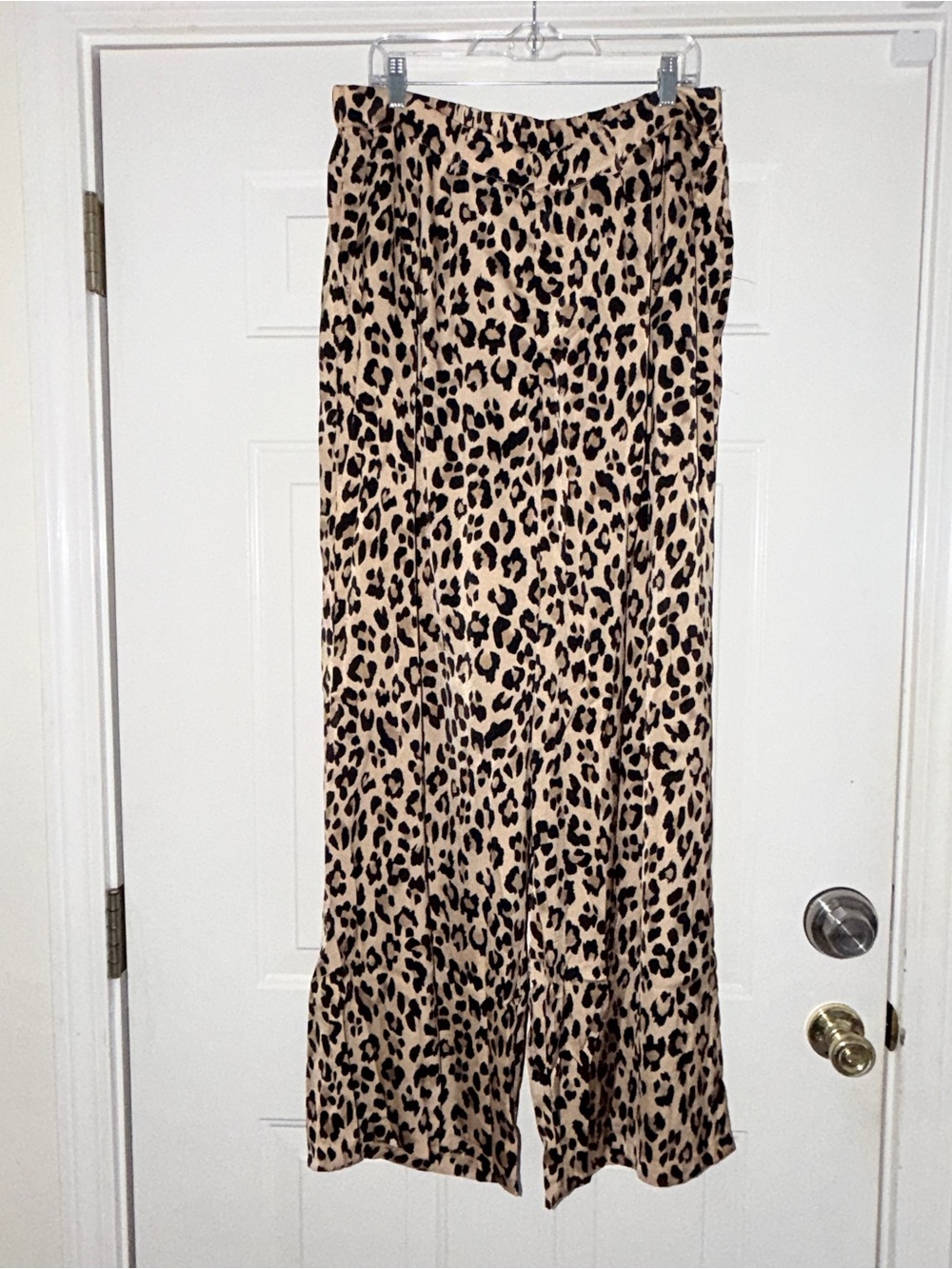 White Birch Leopard Print Wide Leg Pants - Neutral Tan & Black.‎ Sz 2X - Picture 2 of 11
